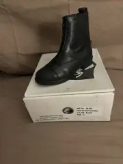 RHC Size 12 Children Leather Like Zip Paddock Boot Black