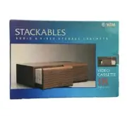 Vintage VHS Cassette Tape Holder Cabinet Deluxe Storage Case Holds 18 NEW NIB