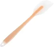TOPPERFUN Silicone Spatula with Long Handle Non Stick Rubber Scraper Heat Resistant and Semi Transparent Design for Baking Mixing Smoothing Versatile Kitchen Tool for Spreading