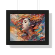 Abstract Dreams - Framed Vertical Poster | Black, White, and Walnut Frame