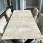 White Quartz Stone Hallway Sofa Center Table Top Handmade Arts for Home Decors