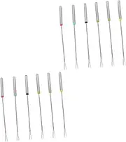 2sets Stainless Steel Barbecue Skewers Durable Grilling Sticks for Outdoor BBQ High Temperature Resistant for Kebab and Roasting Comfortable Grip Design 6pcs*2
