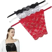[YEKEYI] 3pcs Lady Lace Clip-on Mock Camisole Bra Insert Overlay Modesty Panel vest
