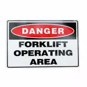 2x Warning Danger Forklift Operating Area Zone 200x300 Metal Sign workshop SAFE