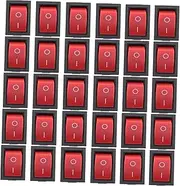 NAMOARLY 35pcs Power Button Ignition Switch Panel Switch Ac Adapter Knob On Off on Car Console Double Switch Boat Electronics Light Switch Kit Automatic Off Switch Plastic Red