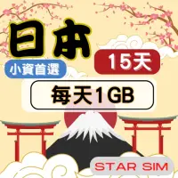 在飛比找momo購物網優惠-【星光卡 STAR SIM】日本上網卡15天 每天1GB 高