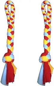 Dewonch Dog Fleece Rope Teaser Toy as Replacement to Chase and Tug (2 pcs)