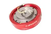 NRG Steering Wheel 1" Thin Quick Release Red Aluminum Universal SRK-400R
