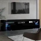 Artiss 189cm RGB LED TV Stand Cabinet Entertainment Unit Gloss Black Shelf Table