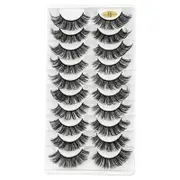 Beakey Fluffy False Eyelashes Faux Mink Lashes 6D Volume Look Like Extensions Lashes 10 Pairs Pack-02