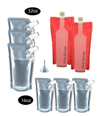 Cruise Flask Kit Rum Runners Alcohol Liquor Smuggle Sneak Booze Bags Plastic