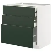 METOD / MAXIMERA base cb 3 frnts/2 low/1 md/1 hi drw, white/Havstorp deep green, 80x60x80 cm