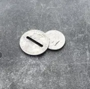 Coin Through Coin Close Up Magic Props Illusions Magic Tricks Coin Pass Thru Fun