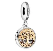 Pandora Retired Sterling Silver and 14K Family Roots Tree Dangle Charm 791988C