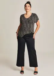 [Taking Shape] Taking Shape City Straight Leg Work Pant Size 18 in Black, Cotton - Plus Size Women's Clothing Black