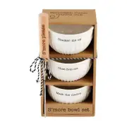 Mud Pie S'More Graham Cracker Chocolate Marshmallow 3 Bowl Serving Set
