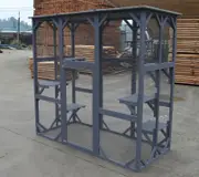 XXL Pet Cat Bird Ferret Shelter Condo with Escape Door Wooden Kitten Cage House