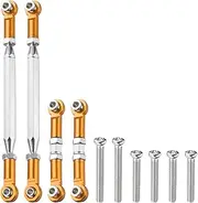 uxcell 2 Sets Adjustable Turnbuckles Camber Link Linkages Aluminum Alloy Upgrade Parts RC Car Steering Pull Rod Servo Linkages Tie Rod for MN 1:12 D90 RC Car Crawler,Gold