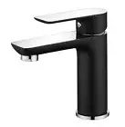 Round Black Chrome Brass Basin Mixer Bathroom Tap Vanity Flick Faucet