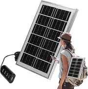 Solar Panel Charger | Portable Solar Charger USB Panel,4 USB Ports High-Efficiency Flexible Camping Accessories for Supply Fans Monitor Devices Security Camera Outdoor Phone
