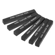 ArtBlend Charcoal Sketching Set - Soft, Medium, Hard Sticks for Drawing, Shading
