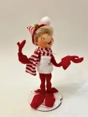 2014 Annalee Doll 500214 MerryMint Elf Red Poseable 9” Retired New