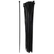 2X(100 x Thin Black Cable Tidy Ties Zip Ties Cord Strap Wrap 200mm x 3mm T4I1)