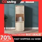 wooden highboard storage cabinet rustic solid pine 38x35x117 cm natural 4359