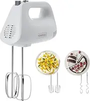 Kenwood Hand Mixer,Electric Whisk, 5 Speeds, Stainless Steel Kneaders and Beaters for Durability and Strength, 450 W, HMP30.A0WH, White
