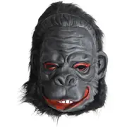 Gorilla Mask Monkey Costume Halloween Animal Ape Chimp with Hair Accessory Latex