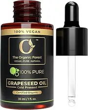 Organic Grapeseed Oil for Skin Care & Hair Care | Non Greasy, Light & Silky Moisturizer for All Skin Types | Cold Pressed Body Oil, Face Oil, Massage Oil & Hair Oil |