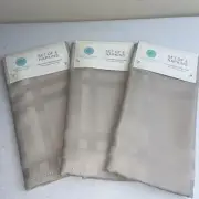 Martha Stewart SKYLIGHT PLAID Microfiber Napkins Beige 19"x 19" 3 Sets Of 2 NEW
