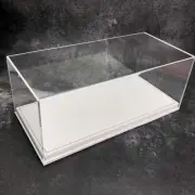 Acrylic Display case show case with white PU Leather Base For 1/18 Car Model