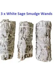 White Sage Smudge Sticks 3 x 4" Bundle Free Post