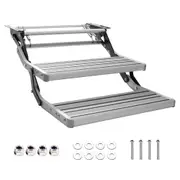 Caravan Double Steps LED Aluminium Pull Out Folding Camper Trailer Motorhome