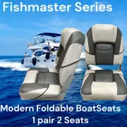QUINTREX SUITABLE BOAT SEAT FOLDING FISHMASTER SET OF 2 SEATS DARK GREY