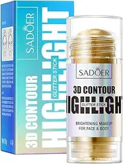 3D Contour Glow Highlighting Stick, Gold, Shimmering Effect, Naturally Removes Impurities And Adds Vibrancy To The Skin. Easily Create Three-Dimensional, Three-Dimensional Facial Contours For A More Refined, Accentuated Look