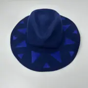 New Brixton Washed Navy Corey Hat Fedora Women's Size Medium 7 1/4