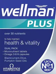 Vitabiotics Wellman Plus Vitamins 56x Tablets/Capsules Formula - 3 Packs for 2