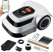 Smart Wireless Robotic Lawnmower, Fully Automatic Robotic Lawn Mowers with Climbing & Obstacle Avoidance, Rain Sensor, for 1000㎡ Home Garden