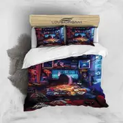 v2783 Bed Sheets Horror Moive Halloween Bedding Set,Duvet Cover Comforter Bed Set Quilt Cover Pillowcase,King Queen Twin Size Boys Girls Adults 3-Piec