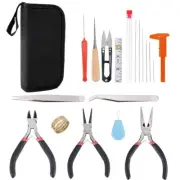 Round Nose Plier Side Cutting Pliers Wire Cutter Scissors Beading Tweezers Set