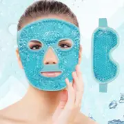 Ice Face Mask Reusable and Cold Gel Eye Mask for Puffiness/Dark Circles/Eye Bags, Ice Pack for Eyes & Face (Blue)