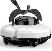 Cordless Robotic Pool Cleaner - 120 Mins Automatic Pool Vacuum for Above Ground Pool & In - Ground Flat Pools up to 1000 Sq.Ft, Robot Pool Cleaner with Self - Parking Tech White