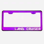 Purple Chrome License Plate Frame LAND CRUISER Laser Etched Metal Screw Cap (for: Toyota)