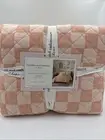 Cupcakes and Cashmere Checkered Cotton Stonewash Orange King Quilt 106” X 92”