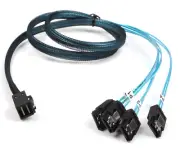 Mini SAS SFF-8643 Host to 4 SATA 7Pin Target Hard Disk 6Gbps Server Raid Cable