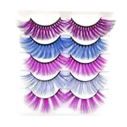 Nevenka 3D False Eyelashes Colored Thick Lashes for Performance Halloween-9