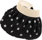 [Abaodam] Large Wide Brim Sun Visor Hat for Women Foldable UV Protection Ventilation Design for Summer Beach Trips Stylish Decorative Hat Black