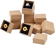 PH PandaHall 48 Pack Ring Box, 1.5x1.5x1.1 Inch Jewelry Gift Boxes Square Cardboard Jewelry Box with Foam Small Earring Packing Box for Selling Weddings Mother Birthdays Christmas Valentine Business
